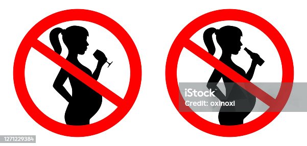 istock Do not drink sign for pregnant women 1271229384