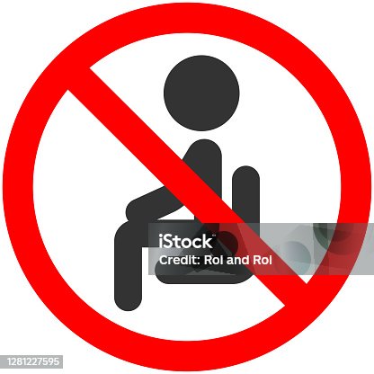 istock Do not sit here sign vector illustration isolated on a white background. 1281227595