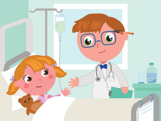 Image result for little girl in hospital bed cartoon