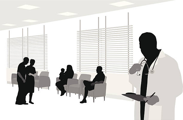 Doctor Appointment A-Digit hospital silhouettes stock illustrations