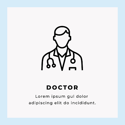 Doctor Vector Illustration Icon Design on Blue Background