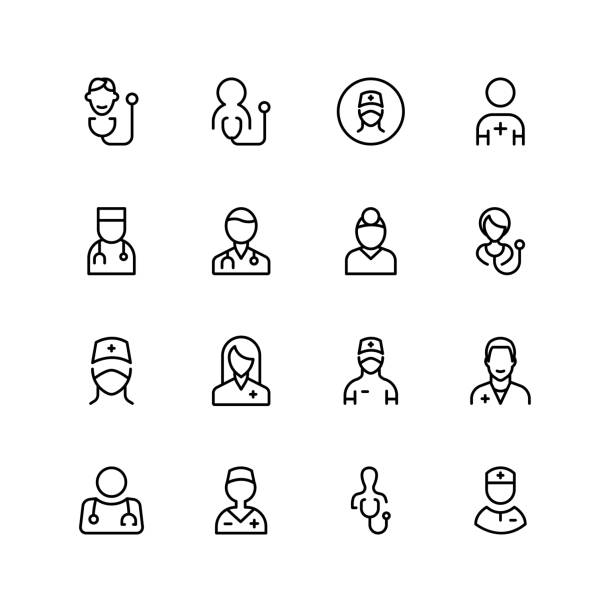 Doctor line icon Doctor icon set. Collection of high quality black outline logo for web site design and mobile apps. Vector illustration on a white background. doctor clipart stock illustrations