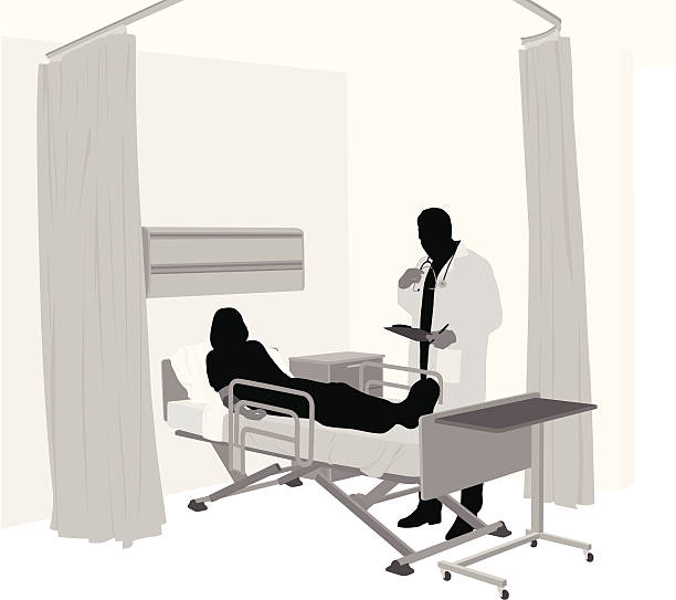 Doctor'n Ward A-Digit hospital silhouettes stock illustrations