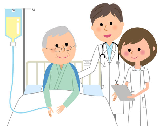 doctors and nurses,hospitalized patient - japan medical stock illustrations...