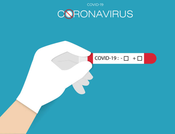 doktor eli 2019-ncov analizi için kan ile test tüpü tutar. roman çin coronavirus kan testi kavramı. covid-19 virüs salgını yayıldı. - covid test stock illustrations