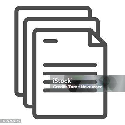 istock Document papers line icon. Pages vector illustration isolated on white. Office notes outline style design, designed for web and app. Eps 10. 1209500169