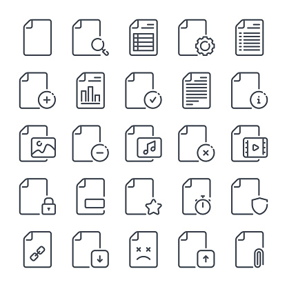 Documents And Files Related Line Icon Set Docs And Data Files Linear Icons Different Types Of File Outline Vector Sign Collection Stock Illustration Download Image Now Istock