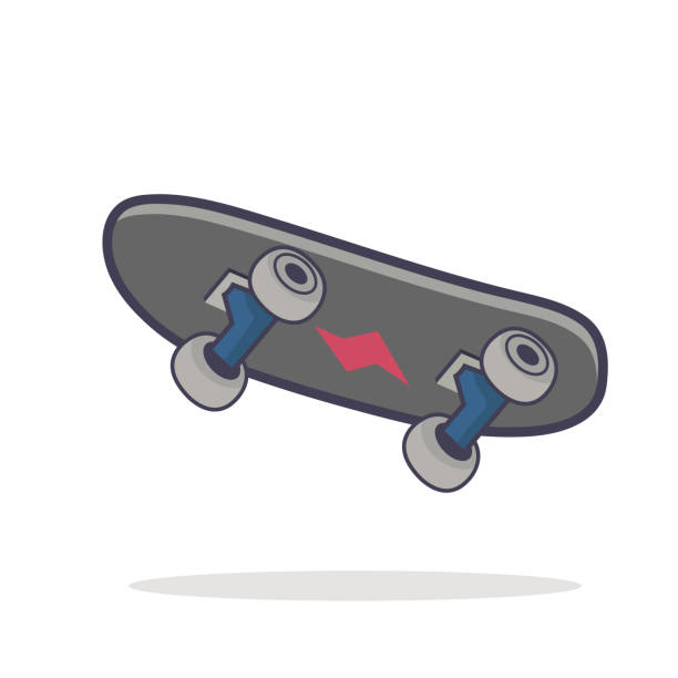 白の背景に楽勝スケートボードベクトルフラット - スケートボード点のイラスト素材／クリップアート素材／マンガ素材／アイコン素材
