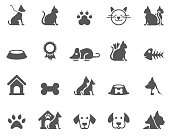 istock Dog and cat icons 645748062
