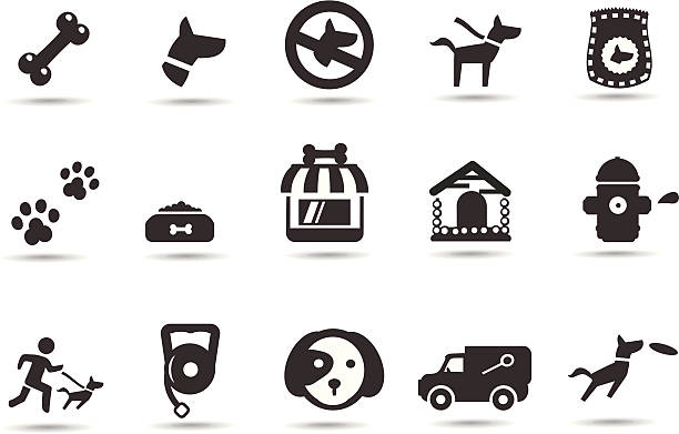 Dog Icons Professional vector Icons with Vector EPS file, High resolution jpeg and transparent PNG file.    frisbee clipart stock illustrations