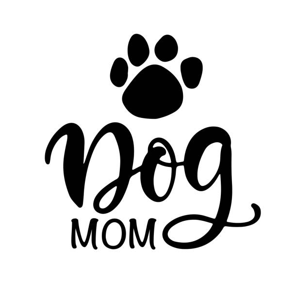 Dog Mom T Shirt Design, Funny Hand Lettering Quote Dog Mom T Shirt Design, Funny Hand Lettering Quote, Pet Moms life, Modern brush calligraphy, Isolated on white background. Inspiration graphic design typography element. quotes about family love stock illustrations