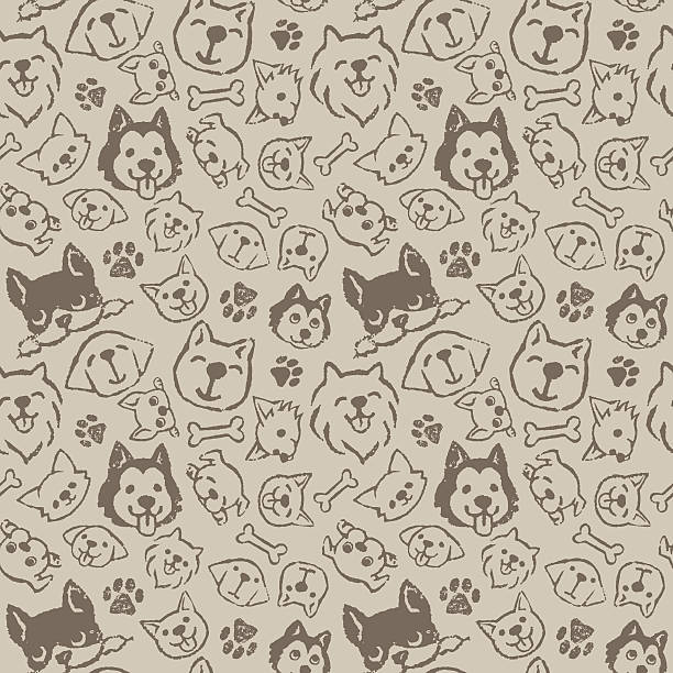 Dog pattern design Dog pattern design with different types of dogs dog designs stock illustrations
