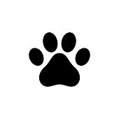 istock Dog paw icon logo 1005374612