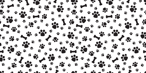 Dog Paw Isolated Dog Bone Seamless Pattern Vector Puppy Cat Wallpaper