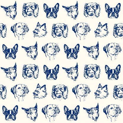Dogs seamless pattern - Illustration
