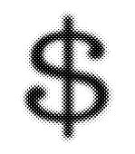 istock Dollar Sign with half tone pattern 1397589615