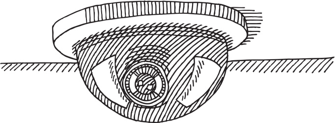 Dome Security Camera Drawing