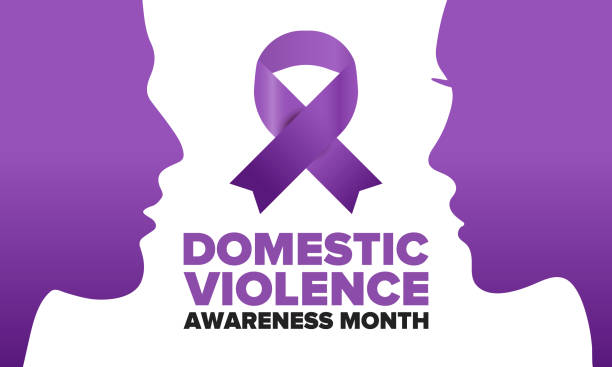 Domestic Violence Awareness Month in October. Celebrate annual in United States. Awareness purple ribbon. Day of Unity. Prevention campaign. Stop women abuse. Poster, banner and background. Vector Domestic Violence Awareness Month in October. Celebrate annual in United States. Awareness purple ribbon. Day of Unity. Prevention campaign. Stop women abuse. Poster, banner and background. Vector domestic violence stock illustrations