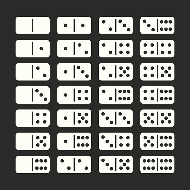Dominoes Icons Set 2 - White Series Dominoes Icons Set 2 White Series Vector EPS10 File. domino stock illustrations