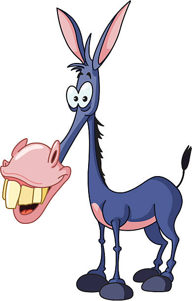Donkey Smiling donkey donkey teeth stock illustrations