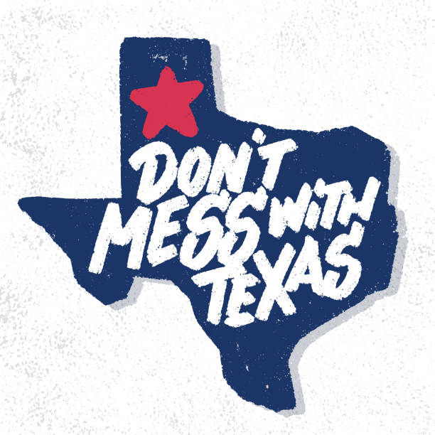 don't mess with texas. vector handwritten lettering sign. - teksas stock illustrations