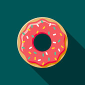 istock Donut Flat Design Coffee & Tea Icon 911937016