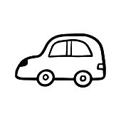 istock Doodle car. Funny sketch scribble style. 1340367475