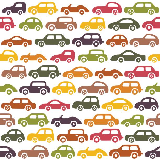Doodle cars background. Doodle cars background. Seamless baby boy pattern in vector. Texture for wallpaper, fills, web page background. car patterns stock illustrations