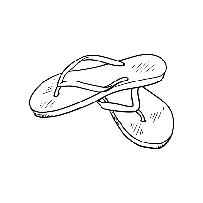Dessin Anim Doodle Tongs Seul Sur Blanc Vecteurs libres Dessin Anim Doodle Tongs Seul Sur Blanc Vecteurs libres
