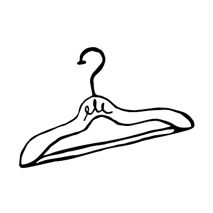Doodle clothes hanger on a white background is isolated