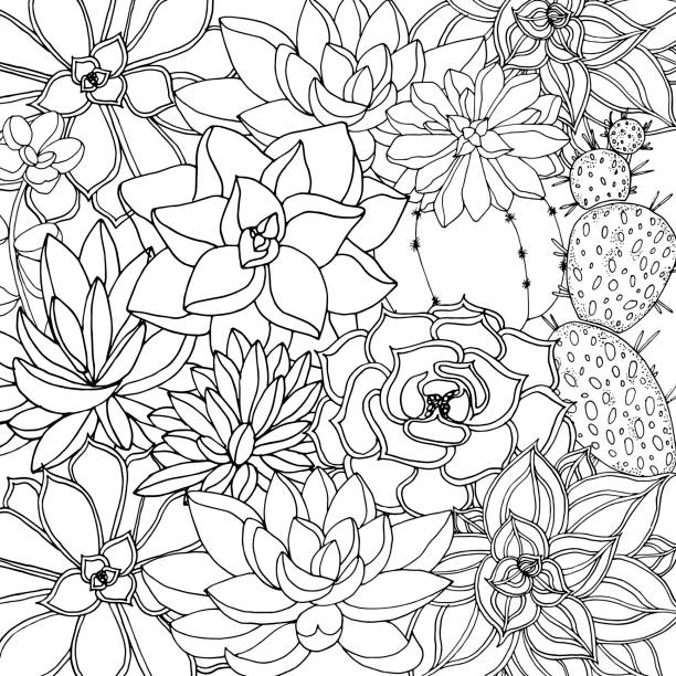Doodle floral background in vector with doodles black and white coloring page Doodle floral background in vector with doodles black and white coloring page. Vector ethnic pattern can be used for wallpaper, pattern fills, coloring books and pages for kids and adults. flower coloring pages stock illustrations