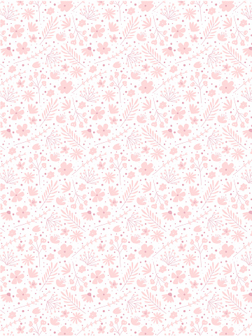 Doodle flowers pattern for fabric. Girlish pink background