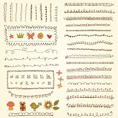 Vector doodle floral set. AI CS5, EPS 10 and JPG.