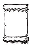 Simple, vector illustration of an old, blank paper scroll