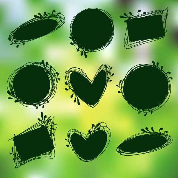 ilustrações de stock, clip art, desenhos animados e ícones de doodle tags. organic banners set. labels for natural products - natural organic doodle tag