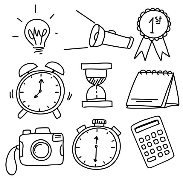 doodles of various objects vector art illustration