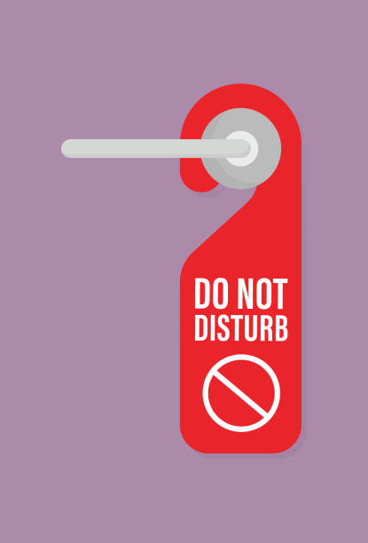 Door hanger "Do not disturb" vector art illustration