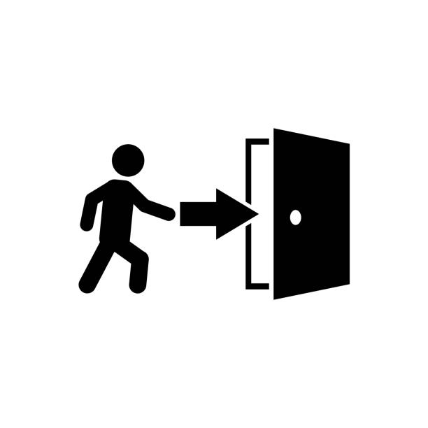 Door icon, logo isolated on white background Door icon, logo isolated on white background door icons stock illustrations