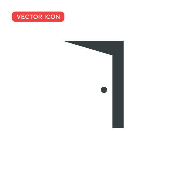 Door Icon Vector Illustration Design Door Icon Vector Illustration Design bathroom borders stock illustrations