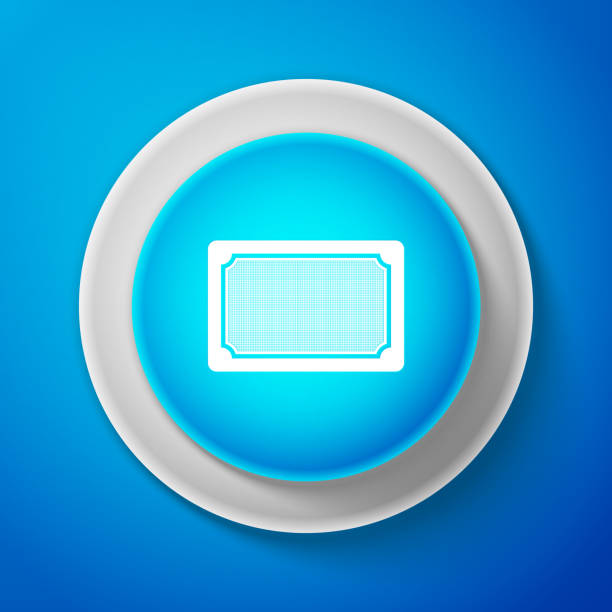 Doormat Icon Isolated On Blue Background Welcome Mat Sign Circle