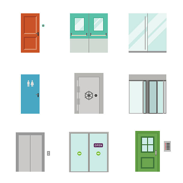 ドアのアイコンです。 - ビル　しまっている点のイラスト素材／クリップアート素材／マンガ素材／アイコン素材