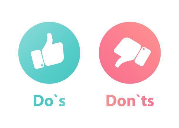 do`s and Don't or Like & Unlike. Icons with thumbs up and thumbs down icons do`s and Don't or Like & Unlike. Icons with thumbs up and thumbs down icons xdo stock illustrations