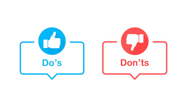 Dos and donts like thumbs up or down. Like or dislike. Vector illustration line icon vector art illustration