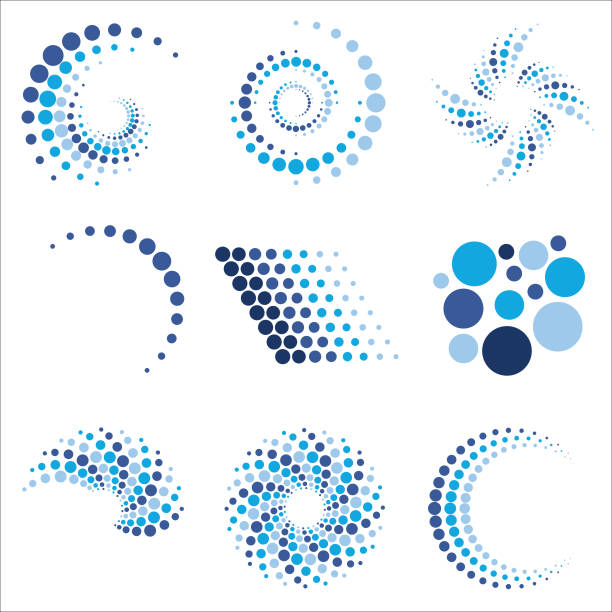 punktmuster logos 1 - kreis stock-grafiken, -clipart, -cartoons und -symbole