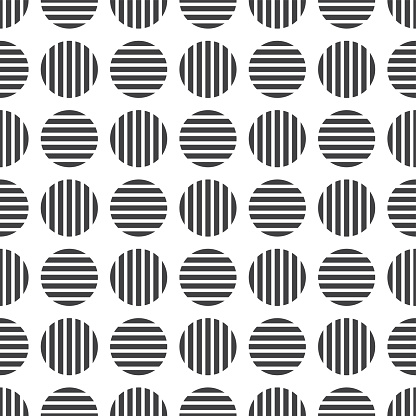 Dotted geometric seamles pattern. Striped cirlces - endless background.