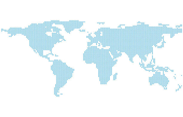 kropkowana mapa świata. - south africa stock illustrations