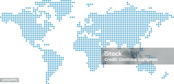 istock Dotted world map. 615501992