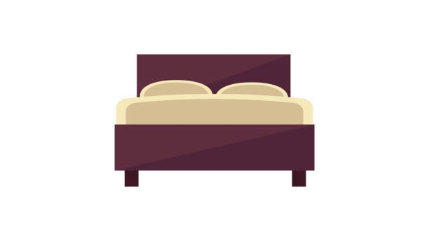 Double bed icon Double bed icon sleeping clipart stock illustrations