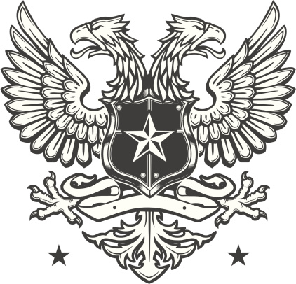 Double Headed Eagle crest on white