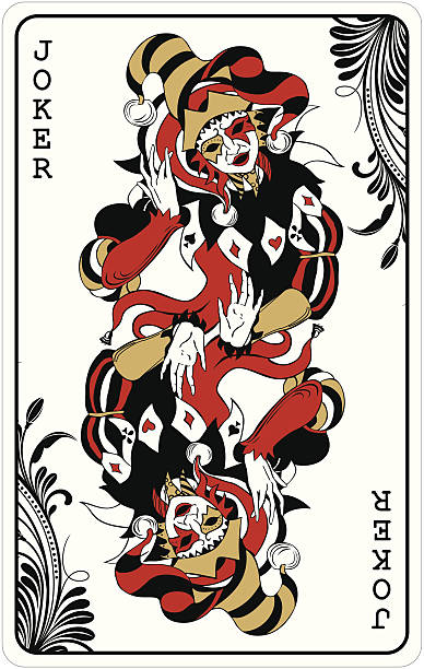 Double joker - playing card Double joker from deck of playing cards, rest of deck available. jester stock illustrations
